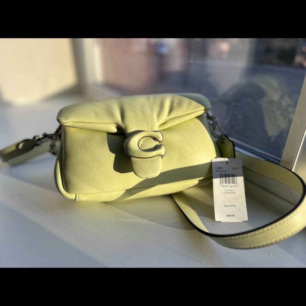 Coach lime Pillow Tabby 18